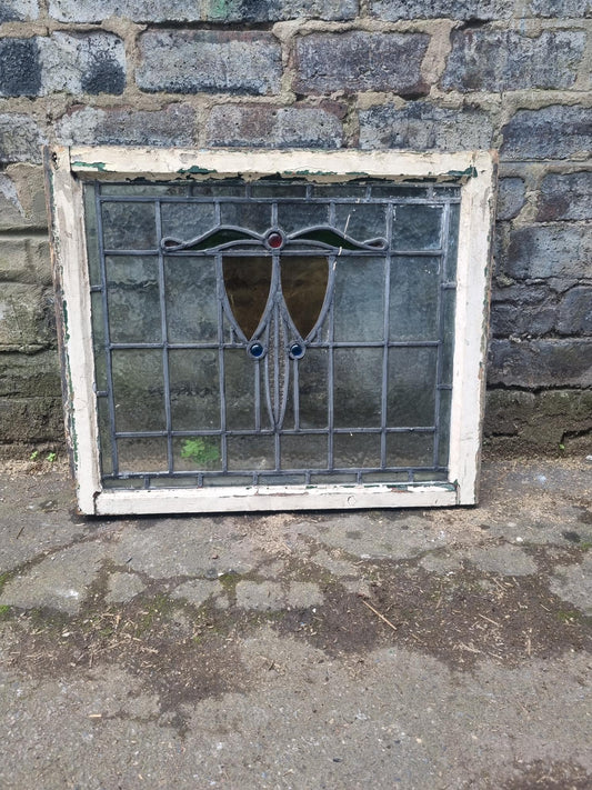 Pendant Stained Glass Window with Original Frame