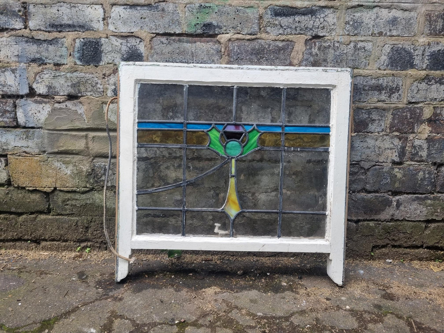 Scottish Thistle Stained Glass Windows with Original Frames ( 609 x 702)