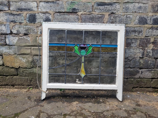 Scottish Thistle Stained Glass Windows with Original Frames ( 609 x 702)
