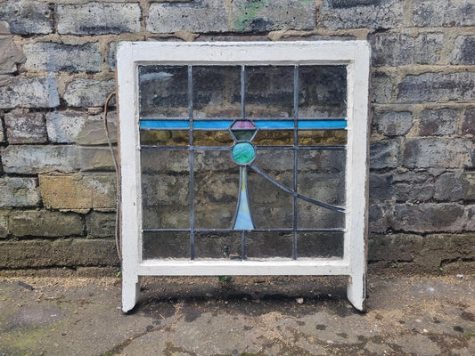 Scottish Thistle Stained Glass Windows with Original Frame (609 x 705)