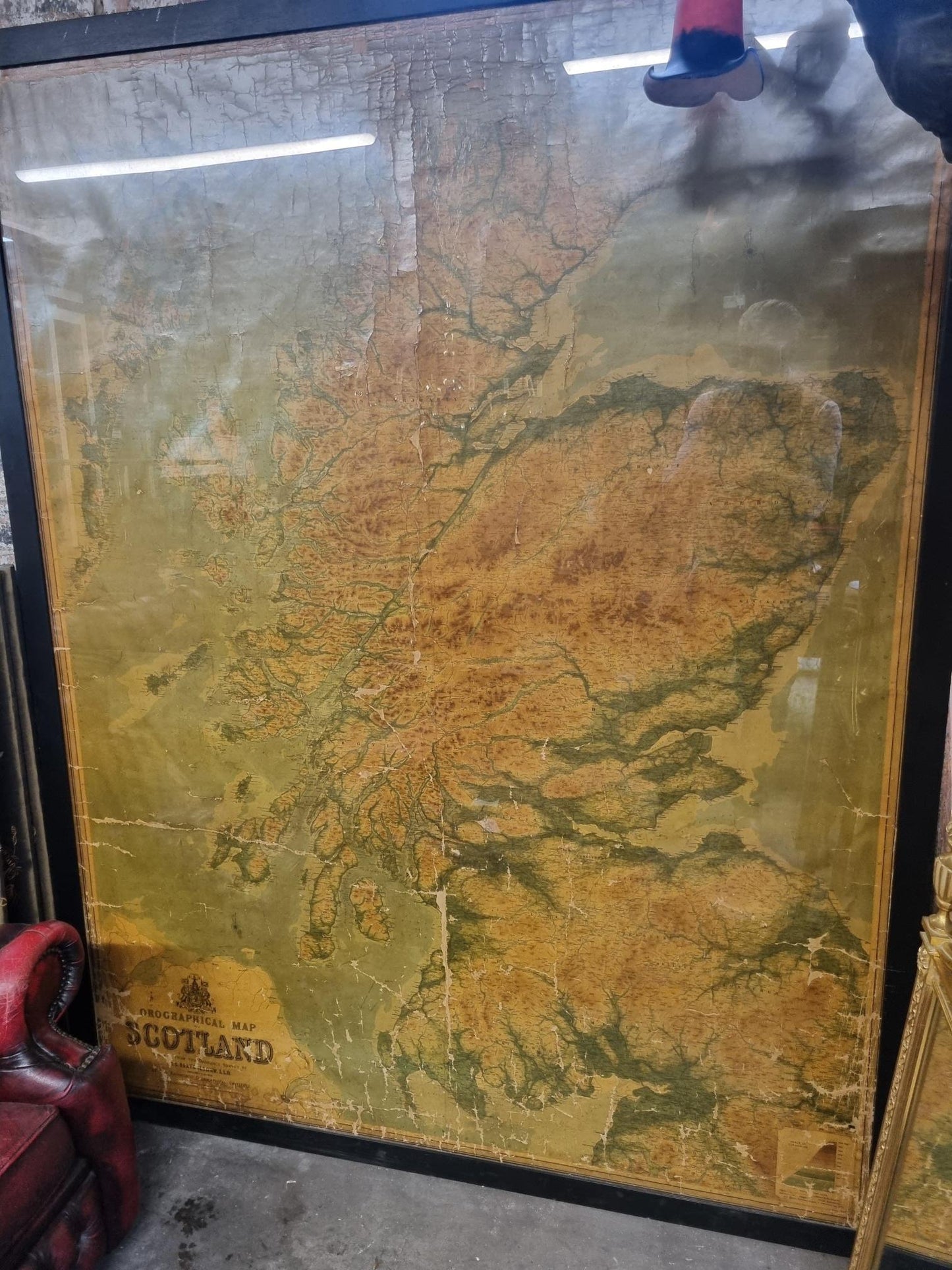 Orographical Map of Scotland published by Edinburgh Geographical Institute circa 1840-1880