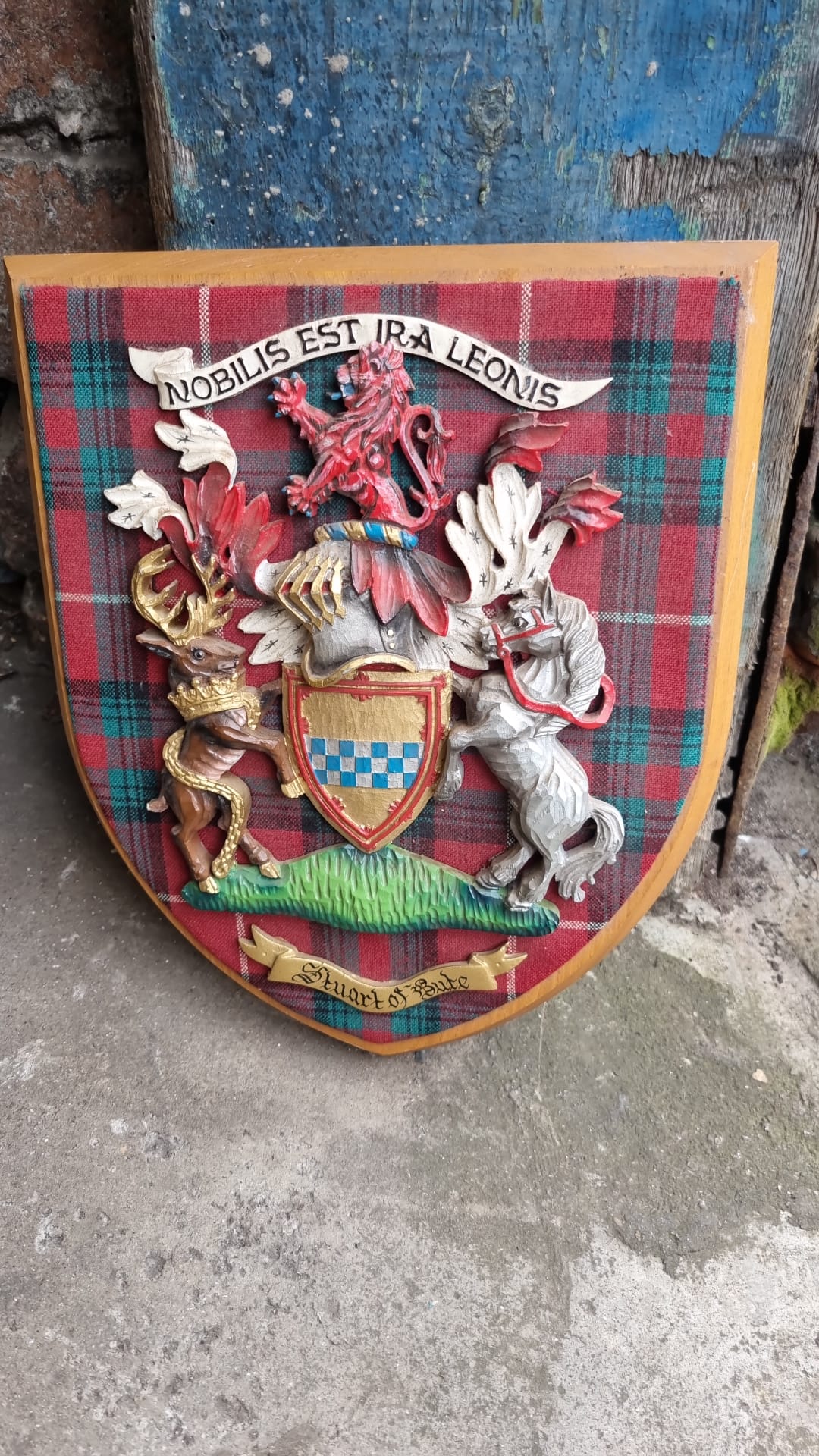 Vintage Stuart of Bute Clan Crest Plaque