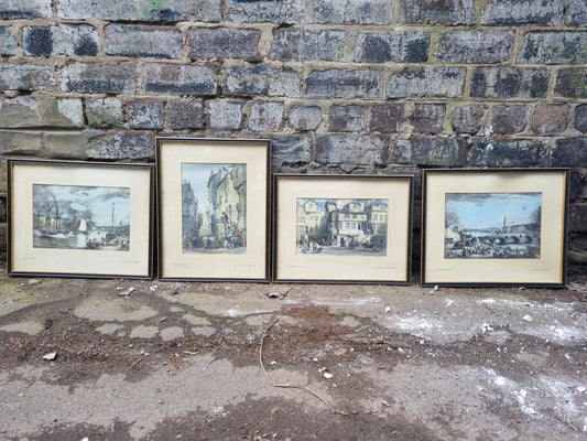 Four Framed Antique Prints of Glasgow & Edinburgh