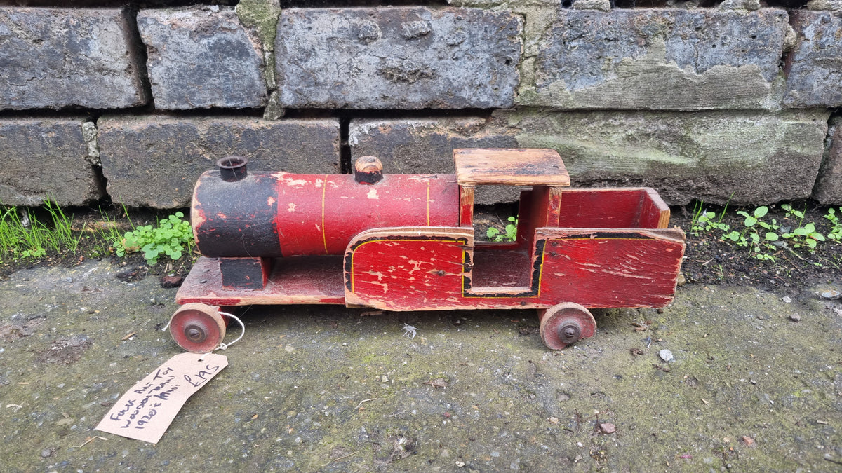 Folk Art Wooden Train Toy - 1920's-1930's