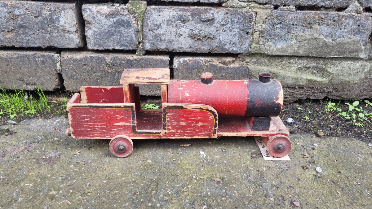 Folk Art Wooden Train Toy - 1920's-1930's