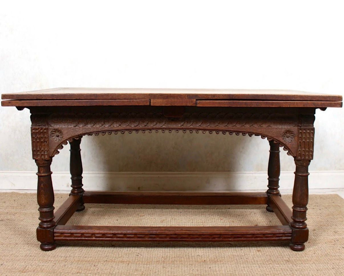 Arts & Crafts Extendable Oak Refectory Table