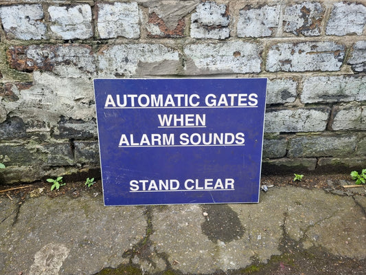 Reclaimed TV Drama "Automatic Gates" Sign